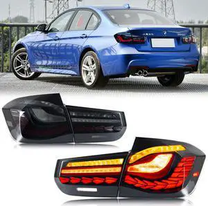 LED Tail Lights Sequential Indicator For 2012-2018 BMW F30 F35 F80 M3 Start Up Animation Rear Lamp Assembly(Black)