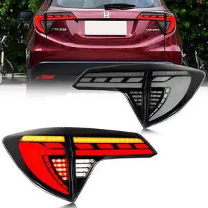 LED Tail Lights for Honda HR-V HRV 2016-2022 Start-up Animation Sequential Turn Signal Black Rear Lamps Assembly Accessary