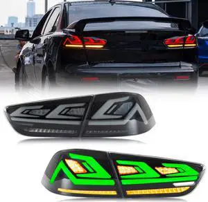 LED RGB Tail Lights for Mitsubishi Lancer 2007-2020 EVO X Sequential Signal Start-up Animation APP Control Rear Lamps Assembly
