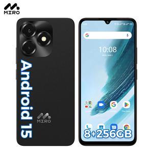MIRO C69M Pro 5G Cell Phone, Android 15 Unlocked Phones, 8 GB +256GB 5G Dual SIM, 50MP Camera, 6.9" Water Drop Display, Fingerprint Unlock, 5160mAh Android Phone Black