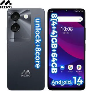 MIRO C67 Unlocked Smartphone - 6.75" HD+ 90Hz Display, MediaTek Helio G36 8 - Core, 4900mAh Battery