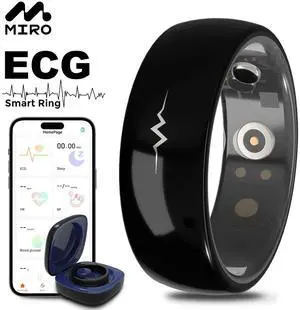 MIRO R1E HealthWear ECG Ultra-Thin AI Smart Ring 10-Day Battery Life Fitness/Sleep/Stress/HR Tracker iOS Android Compatible