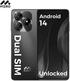 MIRO C1 Unlocked 4G Cellphone 6.56'' 50MP Camera Android 14 Smartphone 4+128GB 5000mAh Battery Unlock Smart Phone