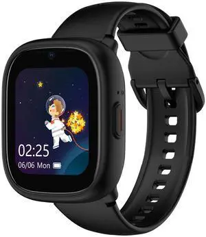 MIRO W1 SE Kids GPS Watch with Tracking, Family Chat, Geo-Fence, School Mode & Safe Friending Black