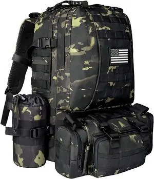 NOOLA Military Tactical Backpack Molle Bag Army Assault Pack Detachable Rucksack