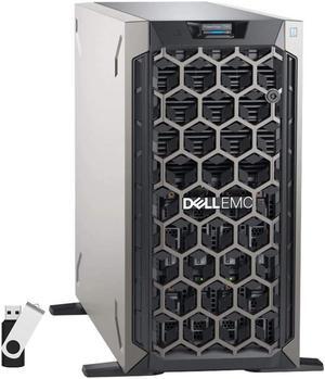 Dell PowerEdge T340 Tower Server Bundle with 16GB USB Flash Drive, 4 Bay, Intel Xeon E-2124 Quad-Core 3.3GHz 8MB, 64GB DDR4 RAM, 32TB (4 x 8TB) HDD, PERC S140 RAID, Single PSU