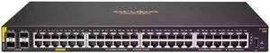 The HPE Aruba 6100 48G Class4 4SFP+ 370W Switch, model JL675A, is a rack-mountable managed switch with 48 ports.