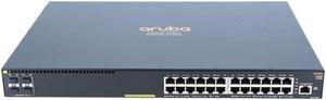 HPE Aruba 2930F JL255A: 24-port managed rack-mountable switch with PoE+ and 4 SFP+ ports.