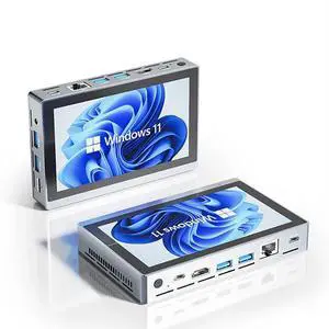 Higole Gole 2 Pro 5.5'' Mini PC Windows 11 Pro Intel Celeron N5095 WiFi 5 BT5.0 8GB LPDDR4 128GB eMMC 2500mAh Battery Dual 4K Video Output Mini PC with Screen Mini Computer With Fan Gigabit Ethernet
