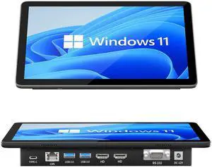 HIGOLEPC 10.1" Industrial Touch Panel PC Windows 11 Pro 10-Point Touch 8GB RAM 128GB ROM Dual HDMI 2.0 WiFi 5  BT 5.0