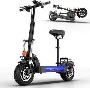 Electric Scooter for Adults, 2400W Dual Motor, 40MPH 40Miles Long Range Commuter E Scooters with Seat, 11" Tires, 48V 20AH Adult Electric Scooters for Outdoors and Travel