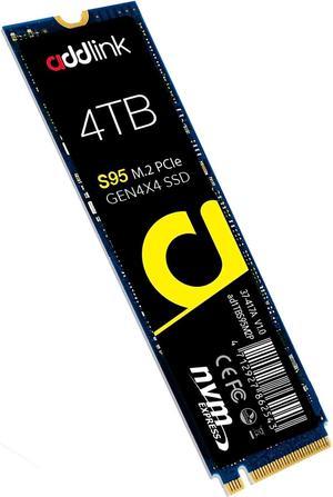 Addlink S95 4TB SSD for PC Storage Upgrade 7200 MB/s Maximum Read Speed PCIe NVMe Gen4 Internal Solid State Hard Drive - M.2 2280 TLC 3D NAND SSD (ad4TBS95M2P)