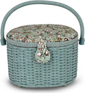 Small Oval Weaved Sewing Basket