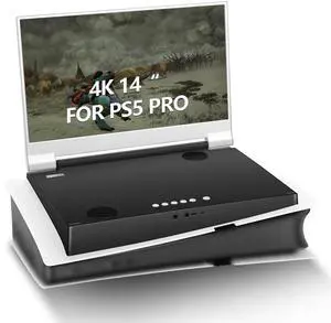 G-STORY 14" Inch IPS 4k 60Hz Portable Monitor Gaming Display Integrated with PS5 Pro(not Included) 3840×2160 with 2 HDMI Ports,FreeSync,Built-in 2 of Multimedia Stereo Speaker for P5 pro