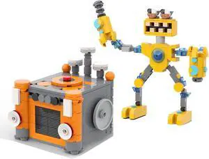 ZITIANYOUBUILD Yellow Robot and Hut House from Video Game Buiding Toys 497 Pieces MOC