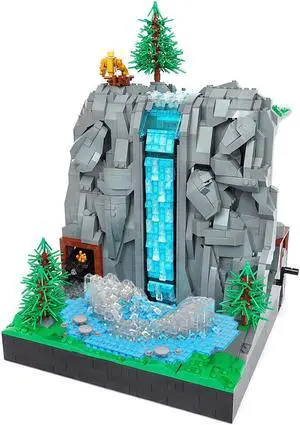 ZITIANYOUBUILD The Working Waterfall Sculpture Model 2424 Pieces Building Kit MOC