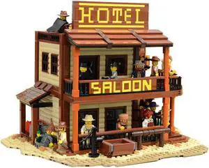 ZITIANYOUBUILD Old West Saloon & Hotel with Interior 1994 Pieces Modular Building MOC