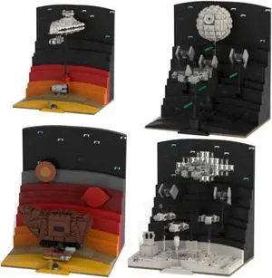 ZITIANYOUBUILD 4-in-1 Micro Episode IV Diorama Movie Scene for Display 2087 Pieces MOC