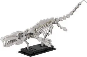 ZITIANYOUBUILD Mosasaur Skeleton Dinosaur Fossils with Posable Fins and Tail MOC