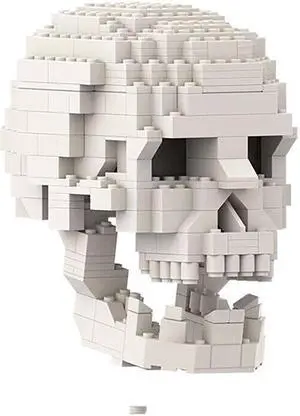 ZITIANYOUBUILD Human Skull with Brain Model Sculpture Building Kit 410 Pieces MOC