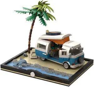 ZITIANYOUBUILD Beach Base Scene and Small Camper Model 962 Pieces Building Toys MOC