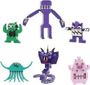 ZITIANYOUBUILD 6-in-1 Monsters Collection with Pink Pig, Purple Snake 363 Pieces MOC