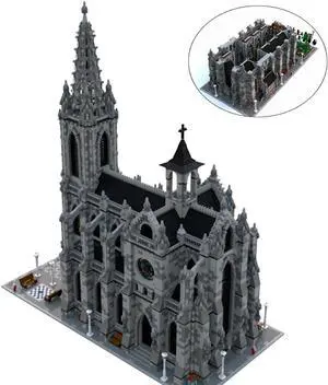 ZITIANYOUBUILD Modular Gothic Cathedral with Full Interior 21755 Pieces Building Set MOC