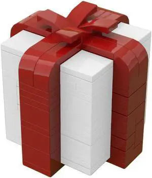 ZITIANYOUBUILD Gift Box Puzzle Box Model White-Red Version 177 Pieces for Adults MOC