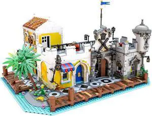 ZITIANYOUBUILD Lagoon Lockup Revisited Port Town Modular Building 3894 Pieces MOC