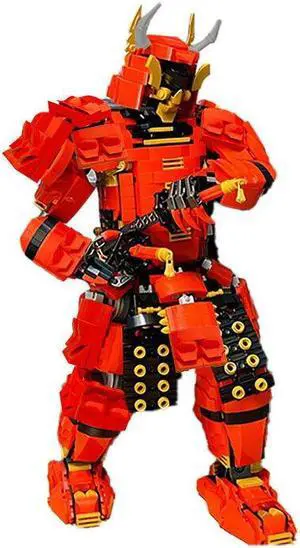 ZITIANYOUBUILD Mech in Armor/Red Robot Warrior Model with Movable Joints 1512 Pieces MOC