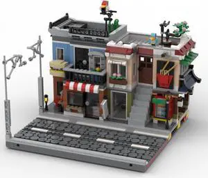 ZITIANYOUBUILD Toy Shop and Deli with Interior for Modular Town 1424 Pieces MOC