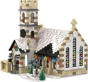 ZITIANYOUBUILD Winter Country Church with Interior Building Toys 1853 Pieces MOC