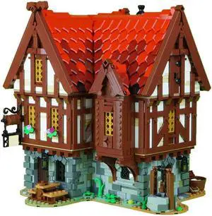 ZITIANYOUBUILD Medieval Tavern 2956 Piece with Inn for 21325 Medieval Blacksmith MOC