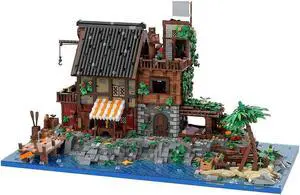 ZITIANYOUBUILD Pirate's Island with Dock, Vegetable garden, Stable 8629 Pieces MOC