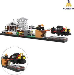ZITIANYOUBUILD Skyline Architecture with Locomotive and Hotel 552 Pieces from Movie MOC