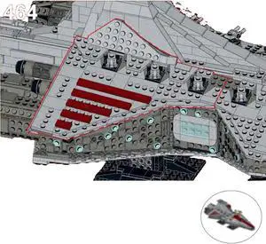 ZITIANYOUBUILD Ship with Interior and Display Stand 2568 Pieces Building Toys Set MOC