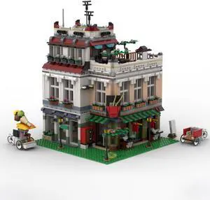 ZITIANYOUBUILD The Chinatown Office with Interior Modular Building 2431 Pieces MOC