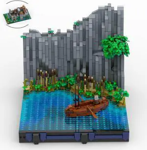 ZITIANYOUBUILD Shore and Boat Diorama for Your Medieval Castle 1626 Pieces MOC