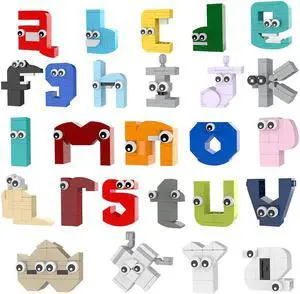 ZITIANYOUBUILD Alphabets Lowercase A-Z Building Blocks Toys Set 538 Pieces for Kids MOC