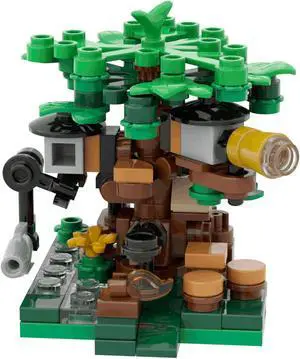 ZITIANYOUBUILD Micro Tree House Model Building Toys Set 104 Pieces Building Toys Set MOC