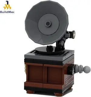 ZITIANYOUBUILD Vintage Record Player with a Spinning Platter Building Toys 50 Pieces MOC