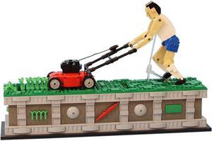 ZITIANYOUBUILD Lawn Mower Man Kinetic Sculpture with Power Functions Building Toys MOC