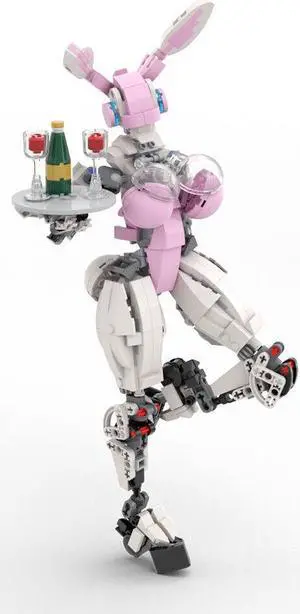 ZITIANYOUBUILD Pink Rabbit Robot 468 Pieces from TV Series Building Toys Set MOC