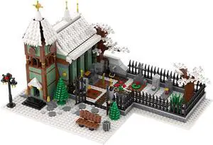 ZITIANYOUBUILD Winter Village Church with Graveyard Toys Sets 906 Pieces MOC