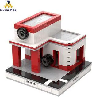 ZITIANYOUBUILD Mini Garage for a Modular City Building Toys Set 401 Pieces MOC