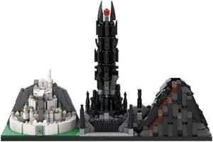 ZITIANYOUBUILD Skyline Architecture with Mountain Villa and Iron Tower 1039 Pieces MOC