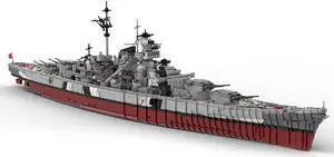 ZITIANYOUBUILD Bismarck Battleship Ship Model 1:200 Scale 7164 Pieces Building Toys MOC