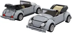 ZITIANYOUBUILD 7.9" Cabriolet Convertible like a Bug 8-wide Scale Model 344 Pieces MOC