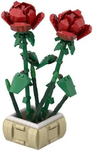 ZITIANYOUBUILD MOC-152127 Rose in a Pot Plant Bouquet for Valentine's Day 574 Pieces MOC
