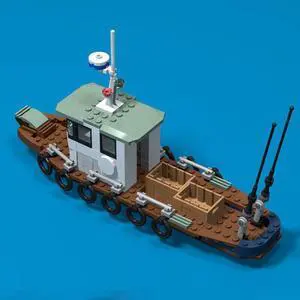 ZITIANYOUBUILD MOC-29137 A Small Fishing Boat Model Buiding Toys Set Creative Play 212 Pieces MOC